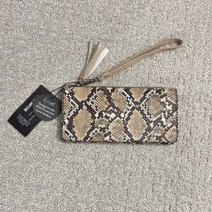 Kendall & Kylie Tan Snake Print Wristlet